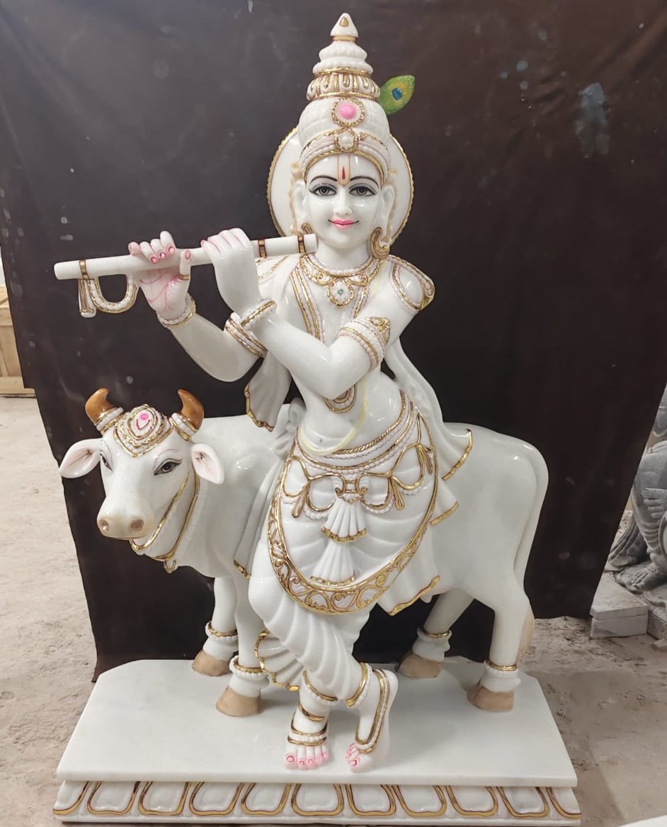 Marble Shri krishna statue