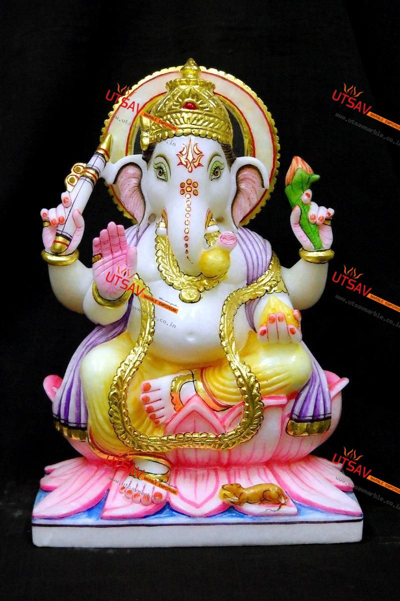 White Marble Ganesha Idol