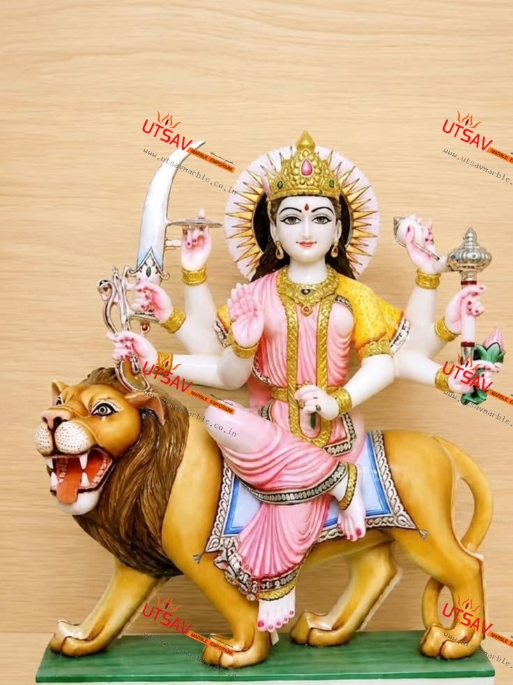 Marble Goddess Durga Statue